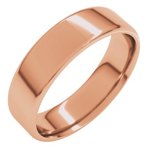 10K Yellow Or White Or Rose Gold Lightweight Round-Edge Comfort-Fit Flat Band