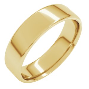 10K Yellow Or White Or Rose Gold Lightweight Round-Edge Comfort-Fit Flat Band