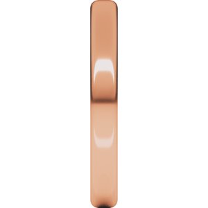 18K Yellow Or White Or Rose Gold Lightweight Round-Edge Comfort-Fit Flat Band