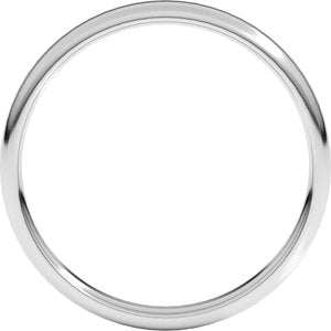 18K Yellow Or White Or Rose Gold Lightweight Round-Edge Comfort-Fit Flat Band
