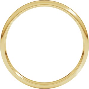 18K Yellow Or White Or Rose Gold Lightweight Round-Edge Comfort-Fit Flat Band