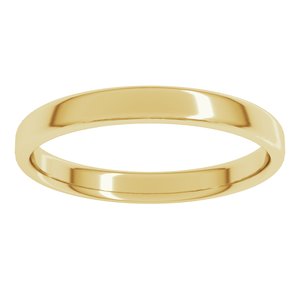 18K Yellow Or White Or Rose Gold Lightweight Round-Edge Comfort-Fit Flat Band