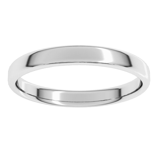 14K Yellow Or White Gold Lightweight Flat Comfort Fit Light With Round Edge Band