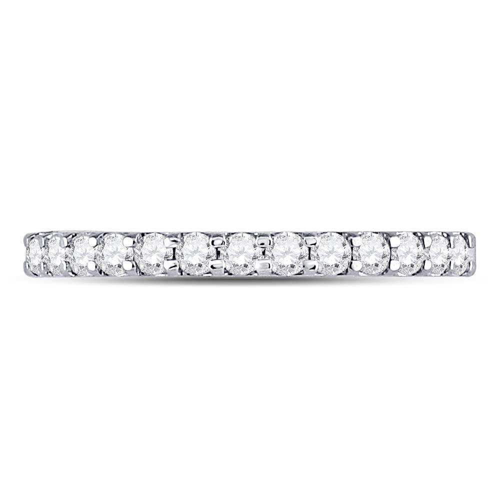 14K Yellow Or White Gold  Womens Round Diamond Single Row Machine-set Wedding Band 1/3 Cttw, Womens Size: 5-10