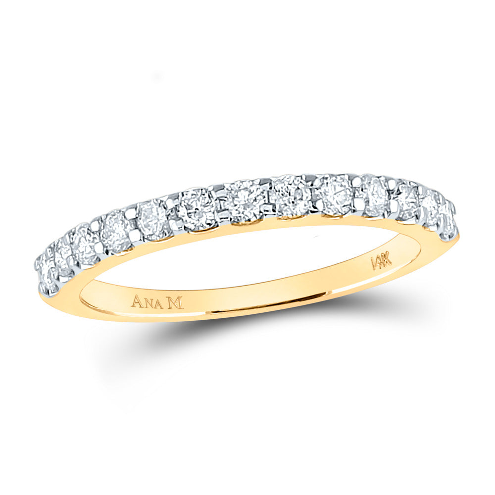 14K Yellow Or White Gold  Womens Round Diamond Wedding Anniversary Band 1/2 Cttw, Womens Size: 5-10