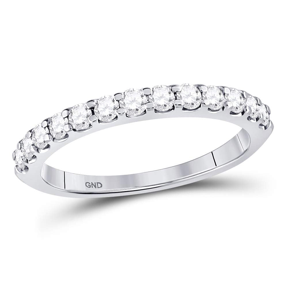 14K Yellow Or White Gold  Womens Round Diamond Wedding Anniversary Band 1/2 Cttw, Womens Size: 5-10