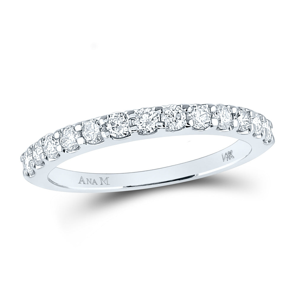 14K Yellow Or White Gold  Womens Round Diamond Wedding Anniversary Band 1/2 Cttw, Womens Size: 5-10