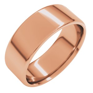 10K Yellow Or White Or Rose Gold Lightweight Round-Edge Comfort-Fit Flat Band