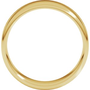 18K Yellow Or White Or Rose Gold Lightweight Round-Edge Comfort-Fit Flat Band