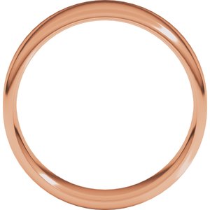 10K Yellow Or White Or Rose Gold Lightweight Round-Edge Comfort-Fit Flat Band