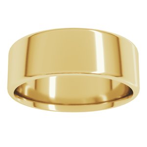 10K Yellow Or White Or Rose Gold Lightweight Round-Edge Comfort-Fit Flat Band