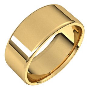 10K Yellow Or White Or Rose Gold Lightweight Round-Edge Comfort-Fit Flat Band