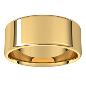 18K Yellow Or White Or Rose Gold Lightweight Round-Edge Comfort-Fit Flat Band