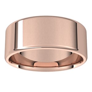 10K Yellow Or White Or Rose Gold Lightweight Round-Edge Comfort-Fit Flat Band