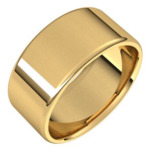 18K Yellow Or White Or Rose Gold Lightweight Round-Edge Comfort-Fit Flat Band