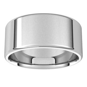 18K Yellow Or White Or Rose Gold Lightweight Round-Edge Comfort-Fit Flat Band