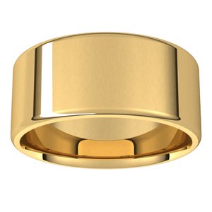 10K Yellow Or White Or Rose Gold Lightweight Round-Edge Comfort-Fit Flat Band