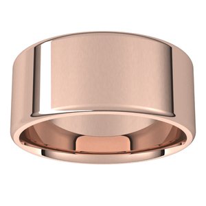 18K Yellow Or White Or Rose Gold Lightweight Round-Edge Comfort-Fit Flat Band