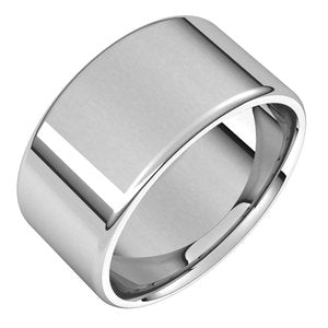18K Yellow Or White Or Rose Gold Lightweight Round-Edge Comfort-Fit Flat Band