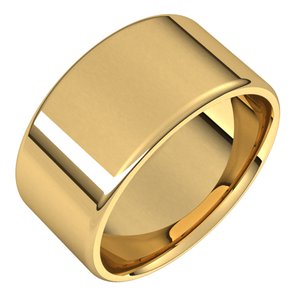 18K Yellow Or White Or Rose Gold Lightweight Round-Edge Comfort-Fit Flat Band