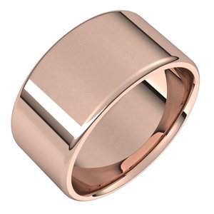 10K Yellow Or White Or Rose Gold Lightweight Round-Edge Comfort-Fit Flat Band