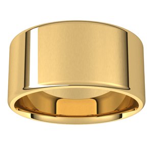 10K Yellow Or White Or Rose Gold Lightweight Round-Edge Comfort-Fit Flat Band