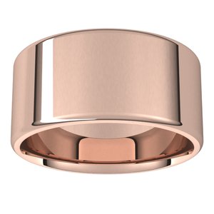 18K Yellow Or White Or Rose Gold Lightweight Round-Edge Comfort-Fit Flat Band