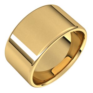 10K Yellow Or White Or Rose Gold Lightweight Round-Edge Comfort-Fit Flat Band