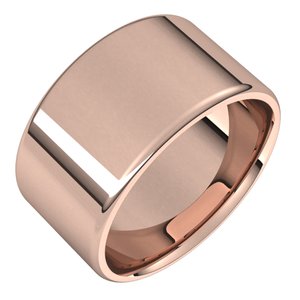 10K Yellow Or White Or Rose Gold Lightweight Round-Edge Comfort-Fit Flat Band