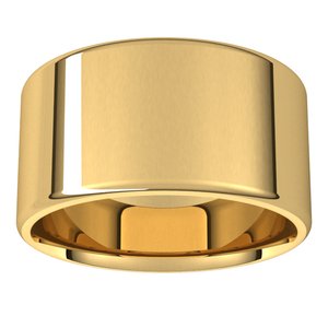 18K Yellow Or White Or Rose Gold Lightweight Round-Edge Comfort-Fit Flat Band