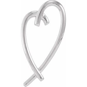 Sterling Silver 32.5 X 15.25 Mm Polished Heart Pendant