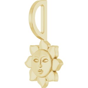 14K Yellow Gold 17.81 X 9.98 Mm Polished Sun Charm/Pendant