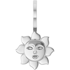 Sterling Silver 17.81 X 9.98 Mm Polished Sun Charm/Pendant