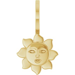 14K Yellow Gold 17.81 X 9.98 Mm Polished Sun Charm/Pendant