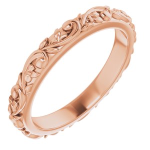 14K Yellow Or White Or Rose Gold Or Sterling Silver Or Platinum 2.5 mm Sculptural Band