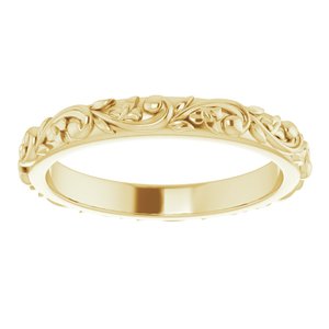 14K Yellow Or White Or Rose Gold Or Sterling Silver Or Platinum 2.5 mm Sculptural Band