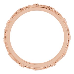 14K Yellow Or White Or Rose Gold Or Sterling Silver Or Platinum 2.5 mm Sculptural Band