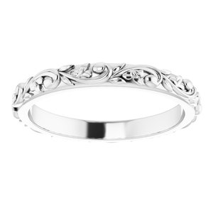 14K Yellow Or White Or Rose Gold Or Sterling Silver Or Platinum 2.5 mm Sculptural Band
