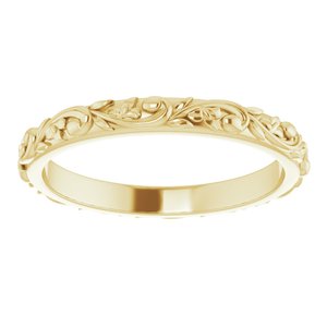 18K Yellow Or White Or Rose Gold 2.5 mm Sculptural Band