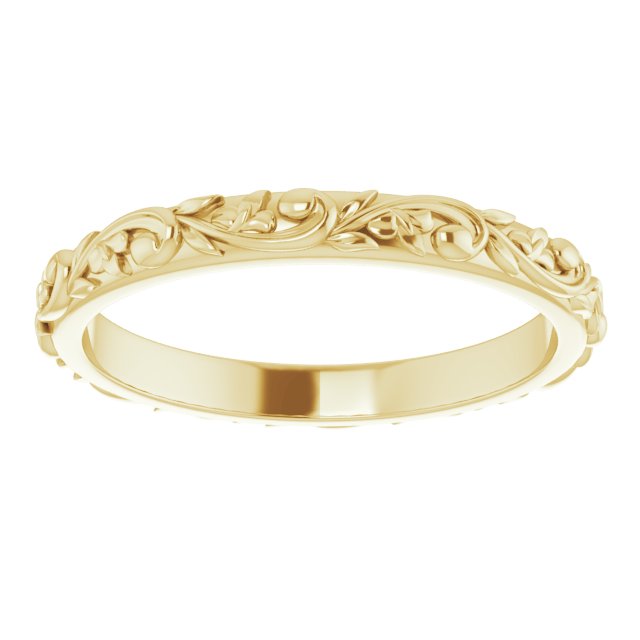 10K Yellow Or White Or Rose Gold 2.5 Mm Polished Sculptural Standard-Fit Band