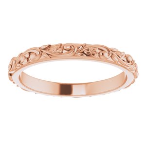 14K Yellow Or White Or Rose Gold Or Sterling Silver Or Platinum 2.5 mm Sculptural Band