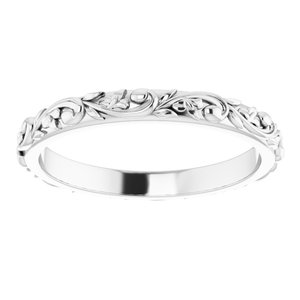 14K Yellow Or White Or Rose Gold Or Sterling Silver Or Platinum 2.5 mm Sculptural Band
