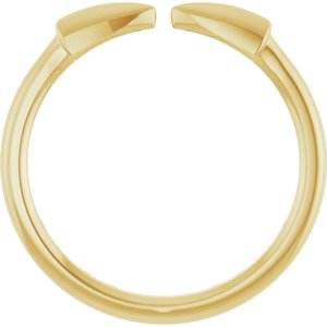 14K Yellow Gold Polished Double Spike Stackable Ring Size 7