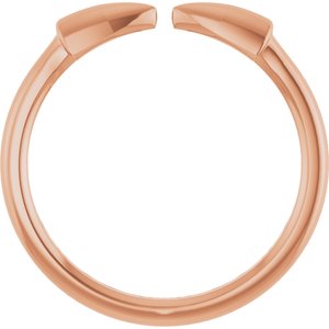 14K Rose Gold Polished Double Spike Stackable Ring Size 7