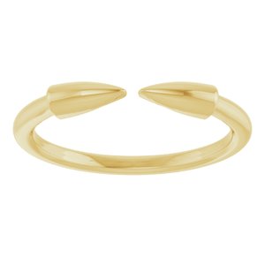 14K Yellow Gold Polished Double Spike Stackable Ring Size 7