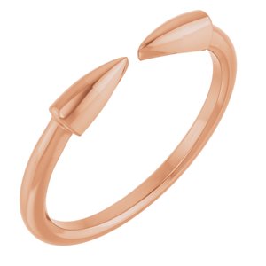 14K Rose Gold Polished Double Spike Stackable Ring Size 7
