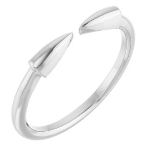 Sterling Silver Polished Double Spike Stackable Ring Size 7