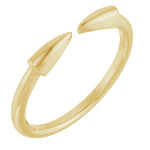 14K Yellow Gold Polished Double Spike Stackable Ring Size 7