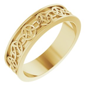 18K Yellow Or White Or Rose Gold 5 mm Celtic-Inspired Flat Band