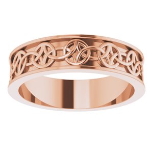 18K Yellow Or White Or Rose Gold 5 mm Celtic-Inspired Flat Band